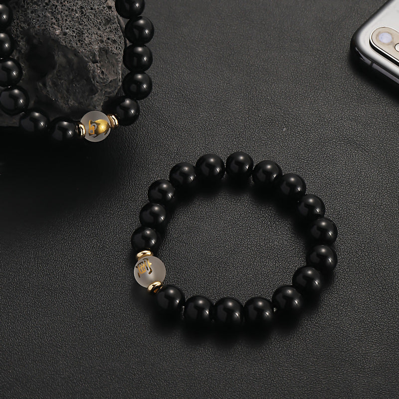 Wholesale Zodiac Black Beaded Bracelet
